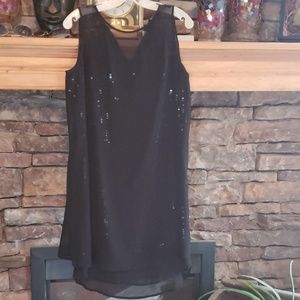 NWT DKNY Silk Sheer Chiffon Sequin Dress Sz S